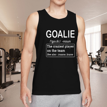 Goalie Definition Funny Ice Hockey Team Mens Cotton Tank Top