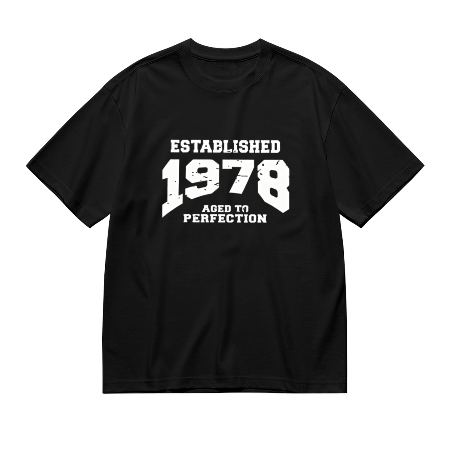 Distressed Vintage 1978 Retro Letter Black Plus Size Women¡¯s Printed T-Shirt