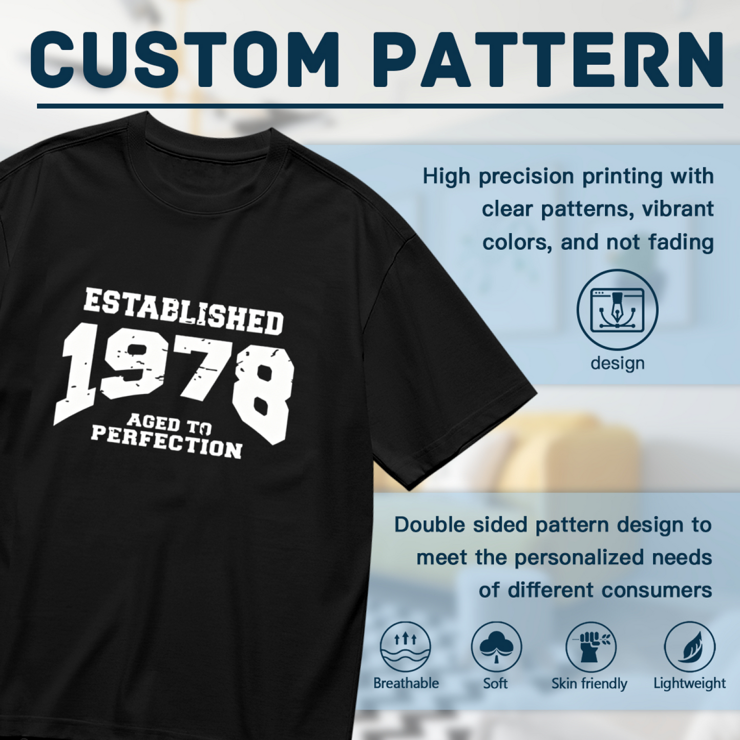 Distressed Vintage 1978 Retro Letter Black Plus Size Women¡¯s Printed T-Shirt