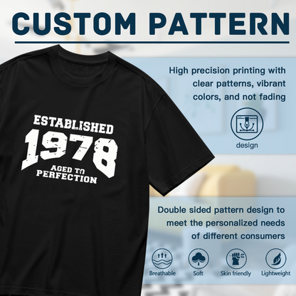 Distressed Vintage 1978 Retro Letter Black Plus Size Women¡¯s Printed T-Shirt