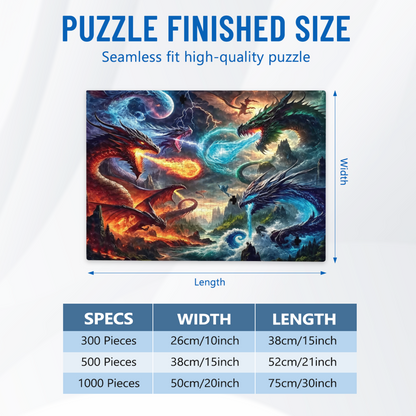 Epic Fire & Ice Dragon Fantasy Battle Jigsaw Puzzle