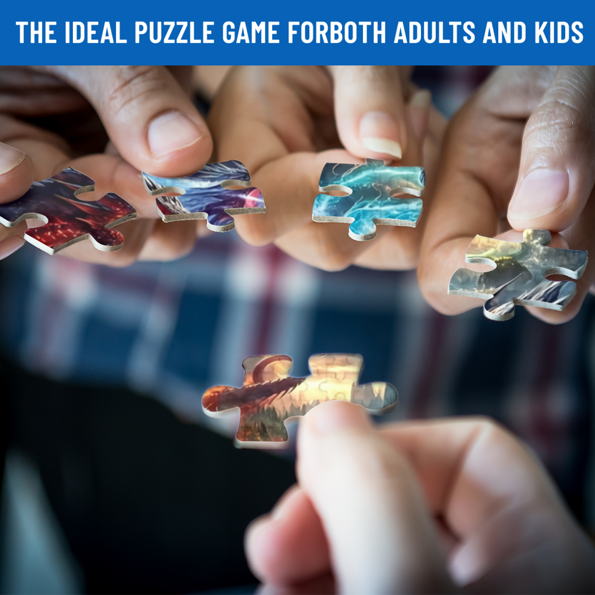 Epic Fire & Ice Dragon Fantasy Battle Jigsaw Puzzle