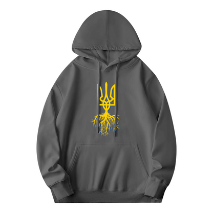 Ukraine Trident Root Patriotic Grey Unisex Hoodie