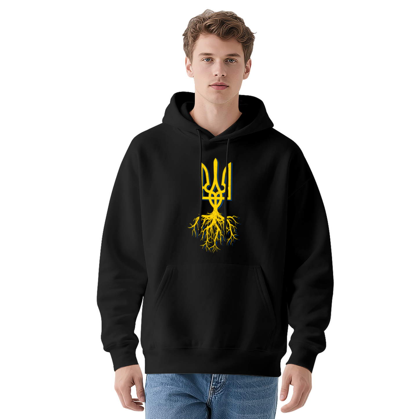 Ukraine Trident Root Patriotic Grey Unisex Hoodie