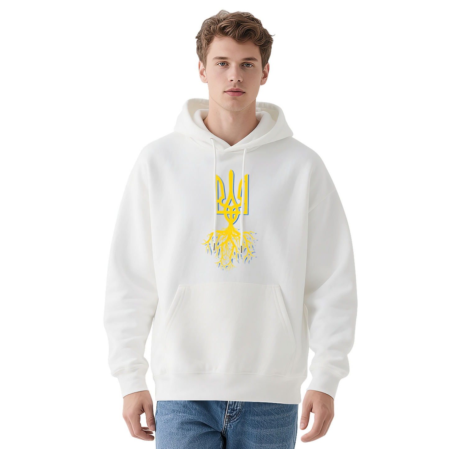 Ukraine Trident Root Patriotic Grey Unisex Hoodie
