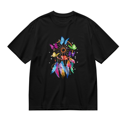 Rainbow Butterfly Dreamcatcher Boho Chic Plus Size Women Printed T-Shirt