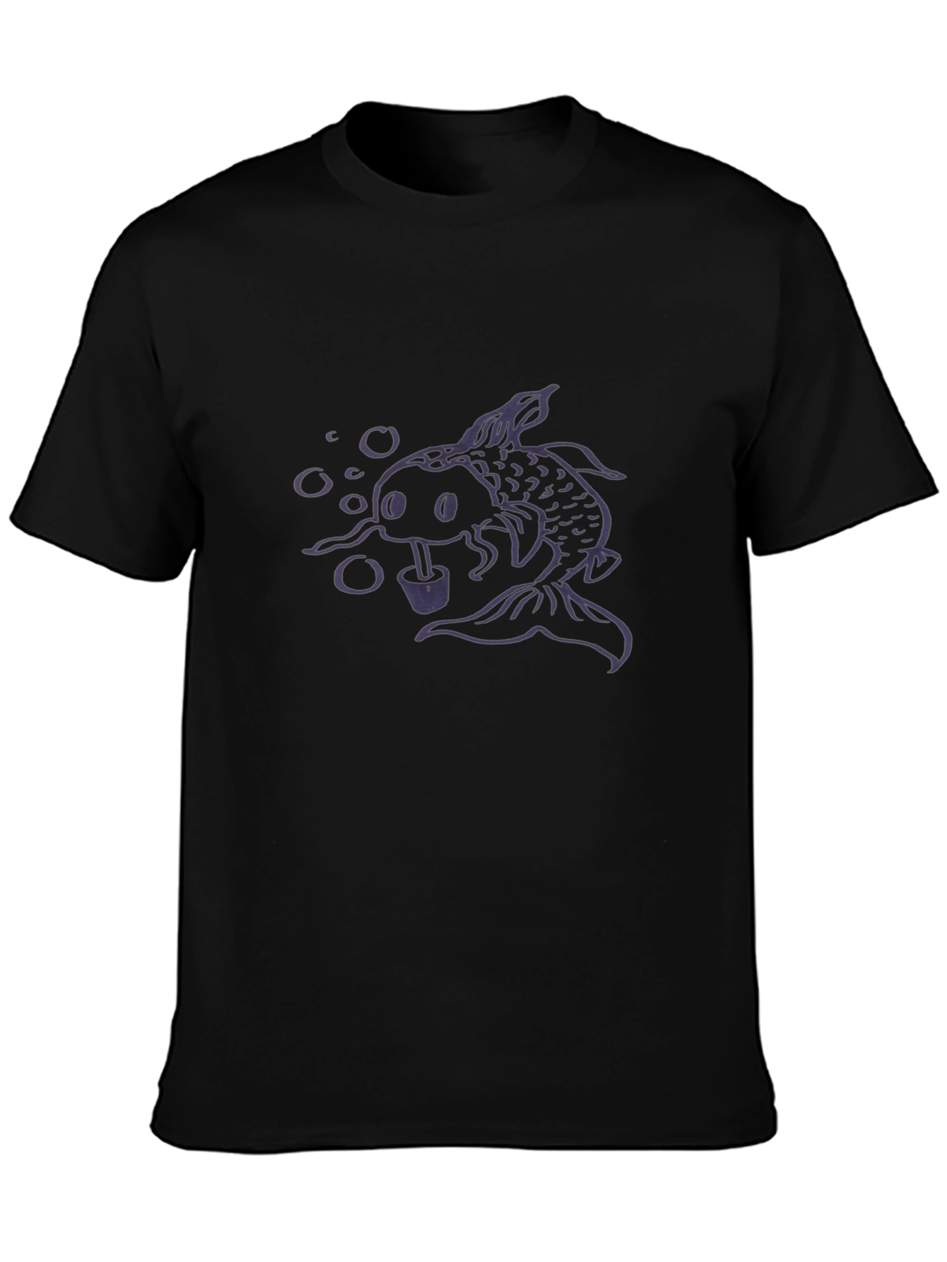 Koi Fish Bubble Tea Graphic Tee - Black