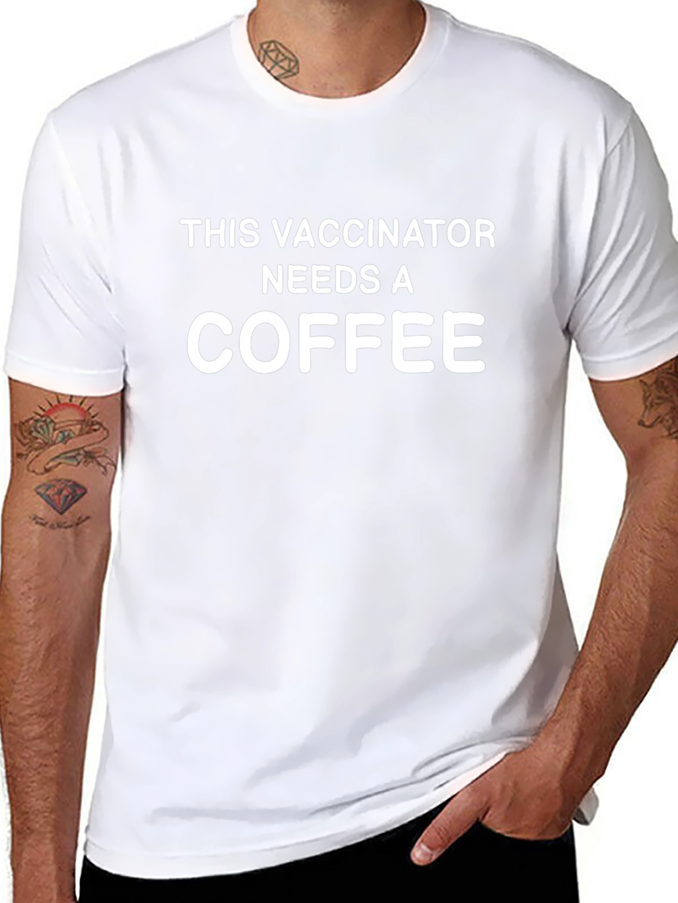 Vaccinator Needs Coffee Black T-Shirt