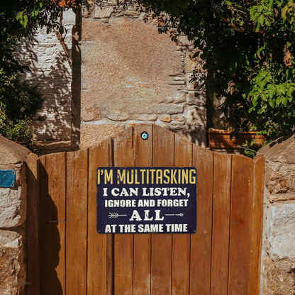 Sarcastic Multitasking Funny Vintage Metal Wall Decor Sign