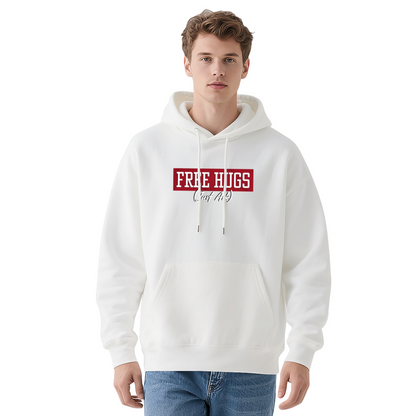 Funny Free Hugs AK Gray Hoodie, Men Edgy Casual Plush Comfort Pullover