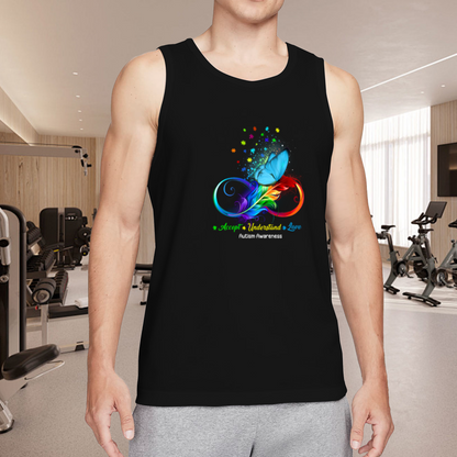 Rainbow Butterfly Autism Awareness Accept Love Tank Top