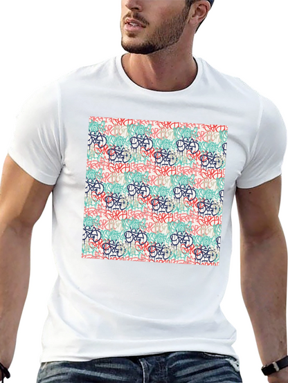 Graffiti Print Tee - Urban Style Crewneck T-Shirt