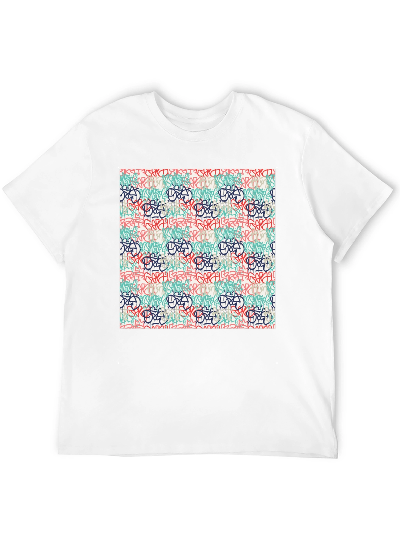 Graffiti Print Tee - Urban Style Crewneck T-Shirt