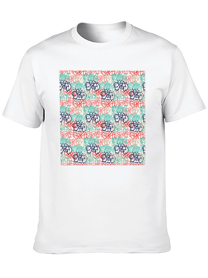 Graffiti Print Tee - Urban Style Crewneck T-Shirt