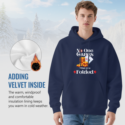 No One Cares What You Folded Poker Navy Hoodie, Comfort Card Game Casual Top