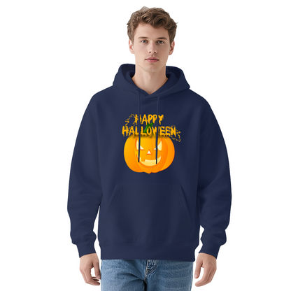 Happy Halloween Pumpkin Soft White Hoodie, Holiday Comfort Outfit