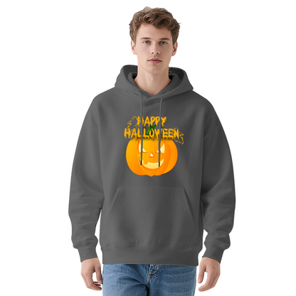 Happy Halloween Pumpkin Soft White Hoodie, Holiday Comfort Outfit