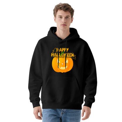 Happy Halloween Pumpkin Soft White Hoodie, Holiday Comfort Outfit