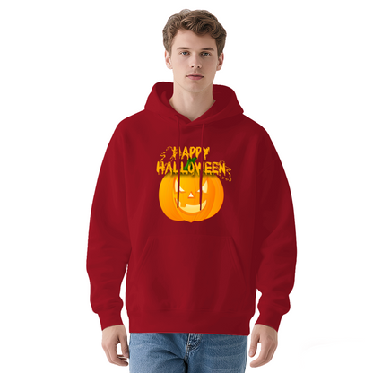Happy Halloween Pumpkin Soft White Hoodie, Holiday Comfort Outfit