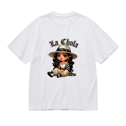 Stylish La Chola Chibi Latina Cartoon Graphic Plus Size Women's Printed T-Shirt