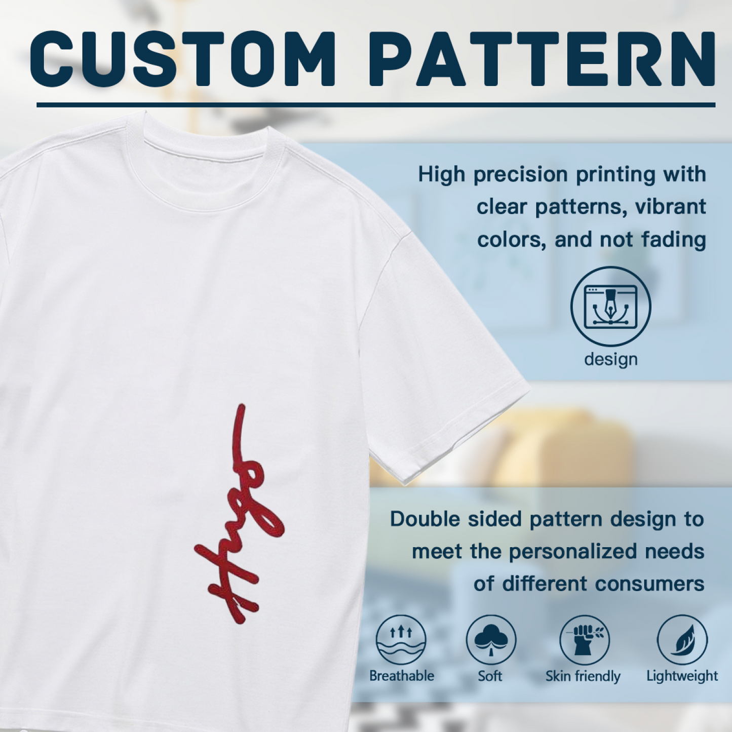 Elegant Red Hugo Signature Minimalist Plus Size Women Printed T-Shirt