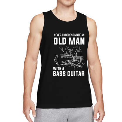 Never Underestimate Old Man Bass Guitar Music Tank