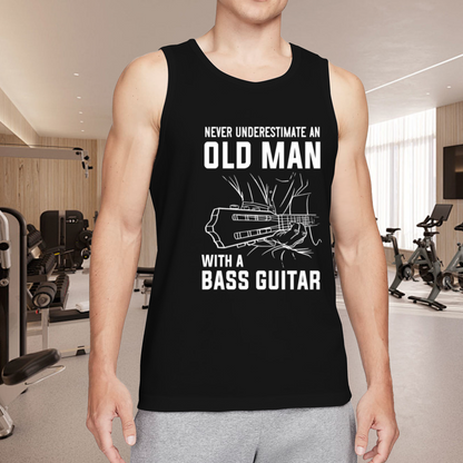 Never Underestimate Old Man Bass Guitar Music Tank