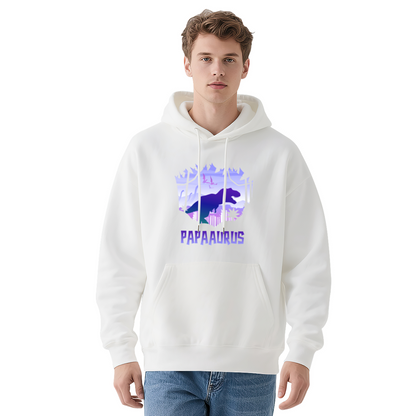 Retro Papa Dinosaur Graphic Men Hoodie, Family Soft Comfort