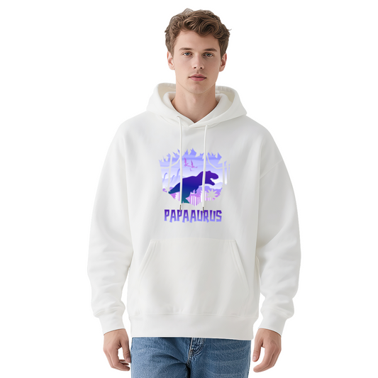 Retro Papa Dinosaur Graphic Men Hoodie, Family Soft Comfort