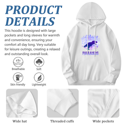 Retro Papa Dinosaur Graphic Men Hoodie, Family Soft Comfort