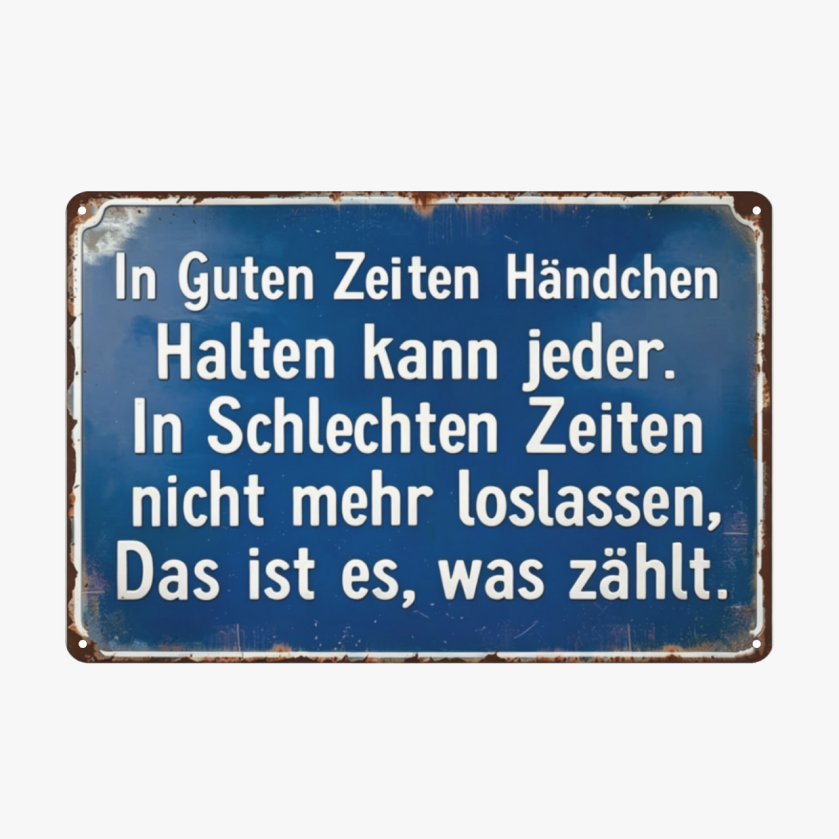Heartwarming German Love Quote Blue Tin Plate