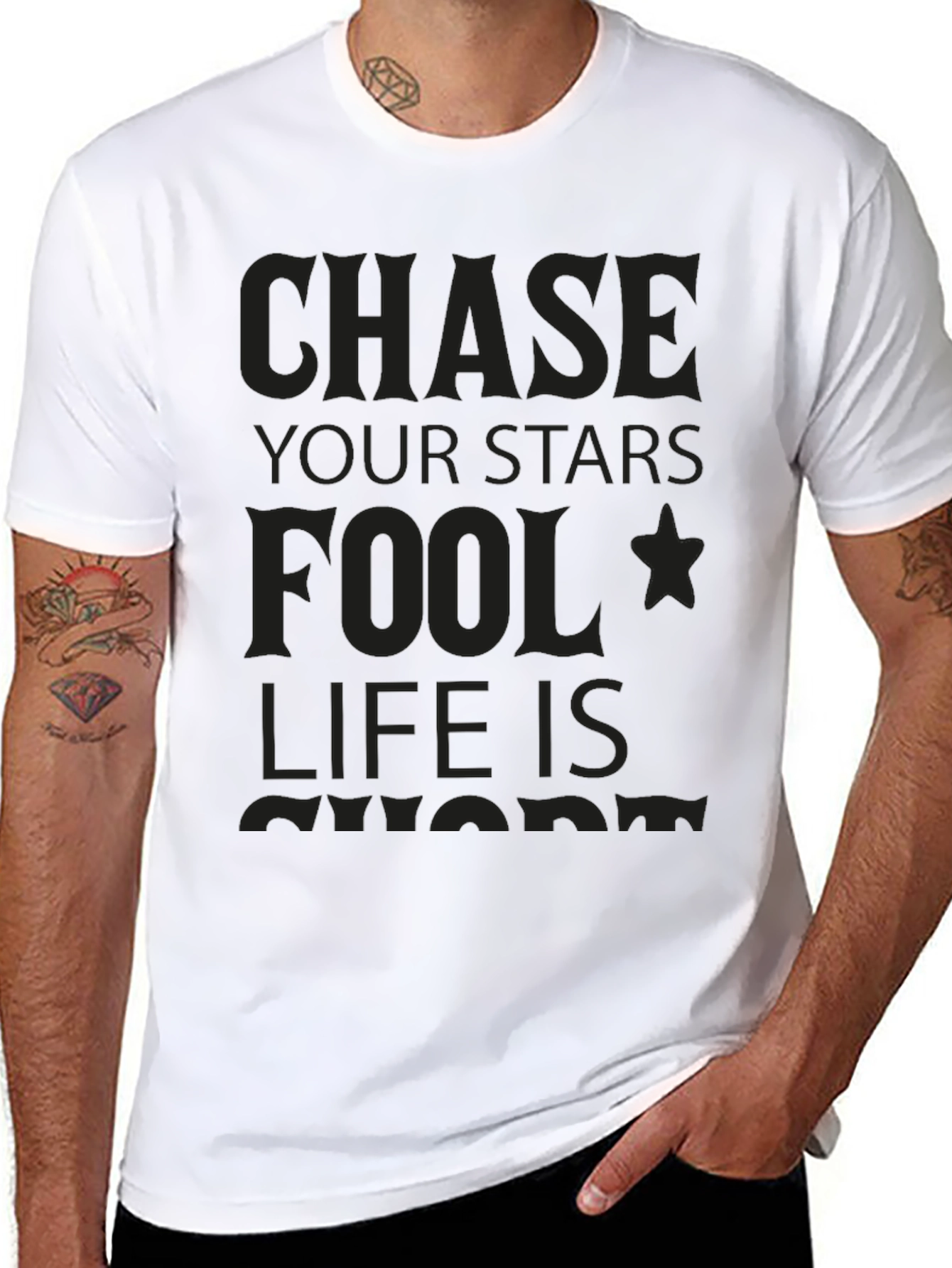 Chase Your Stars Graphic Tee - Black T-Shirt
