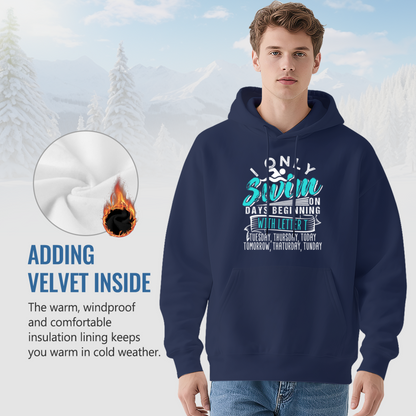 Funny Swim Quote Navy Hoodie, Loose Cozy Everyday Top