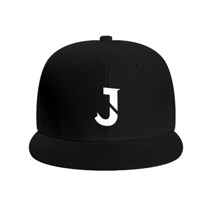 Bold Letter J Embroidery Royal Blue Flat Brim Sun Hat