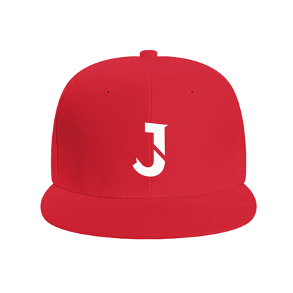 Bold Letter J Embroidery Royal Blue Flat Brim Sun Hat
