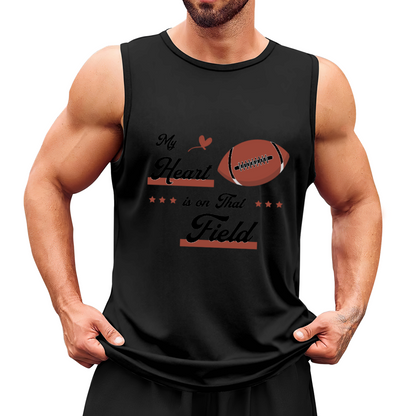My Heart Is On That Field Football Lover Tank Top