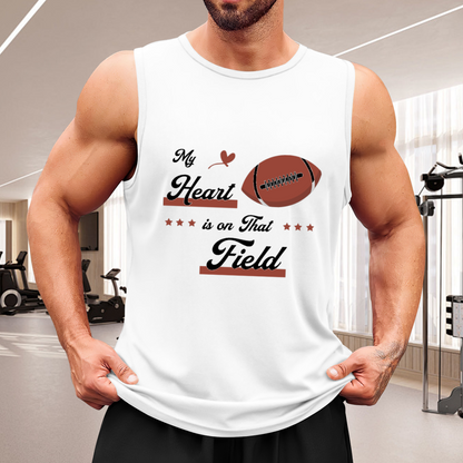 My Heart Is On That Field Football Lover Tank Top