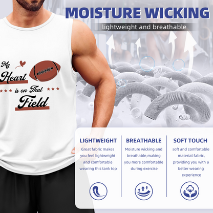 My Heart Is On That Field Football Lover Tank Top