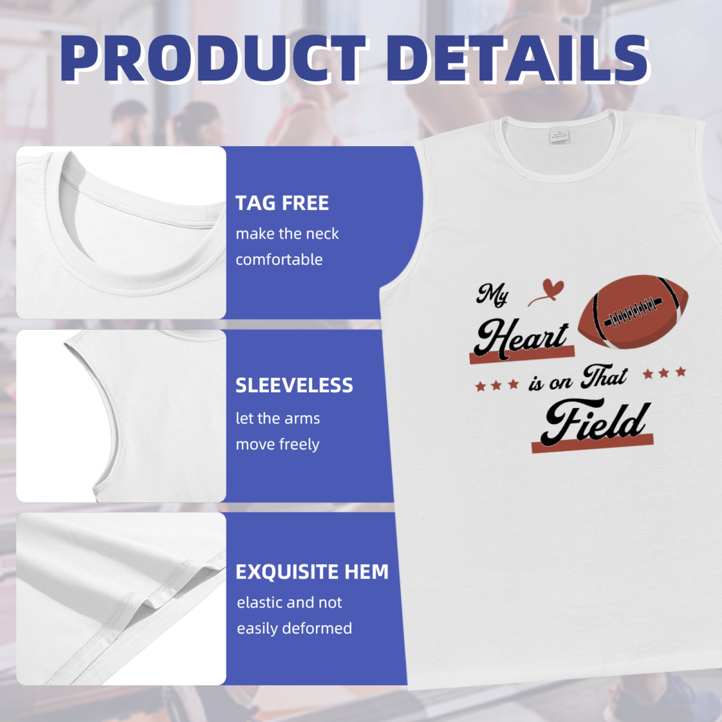 My Heart Is On That Field Football Lover Tank Top