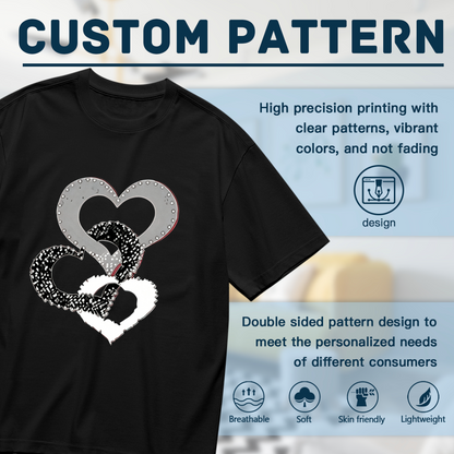 Triple Bling Intertwined Hearts Curvy Ladies Graphic Tee