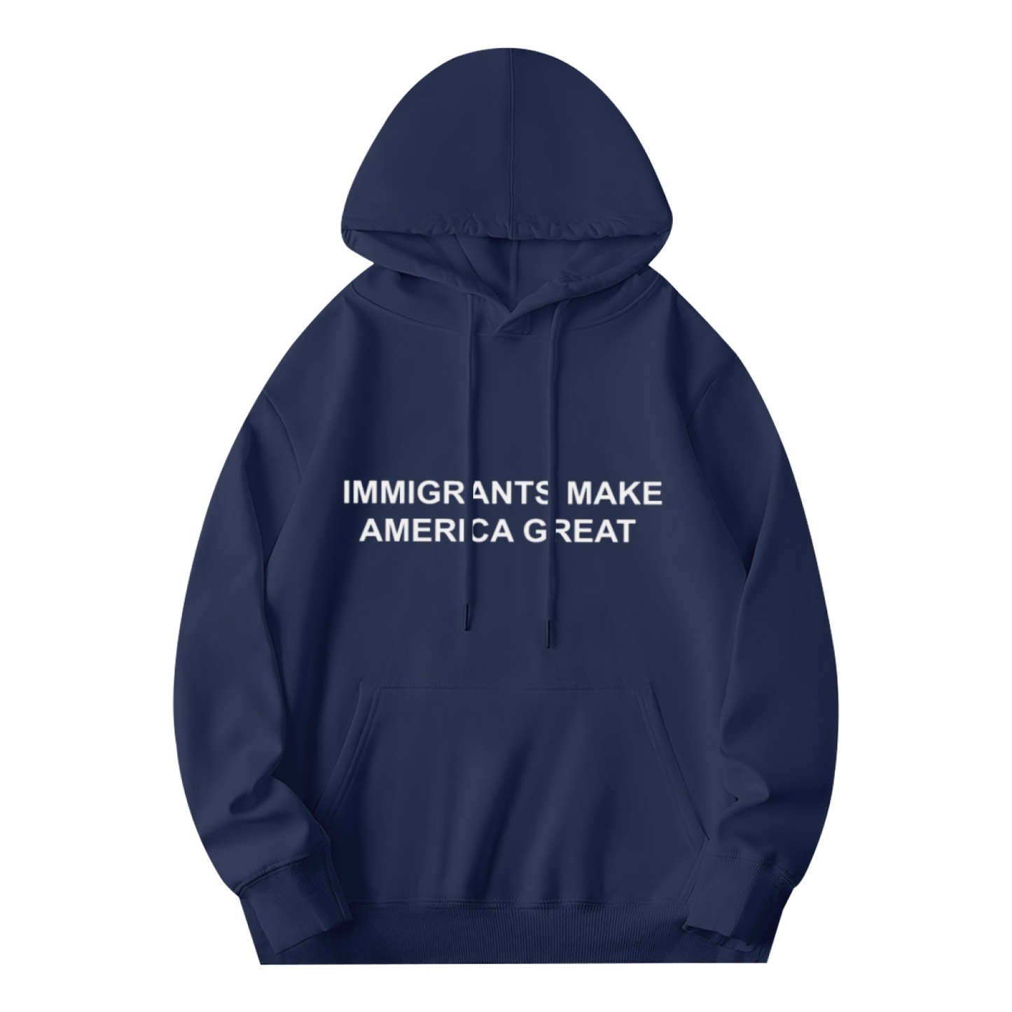 Immigrants Make America Great Inspirational Text Hoodie, Simple Cozy Daily Pullover