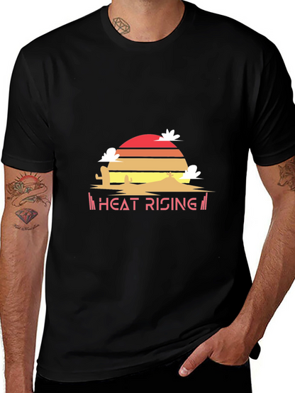 Heat Rising Graphic Tee - Desert Sunset Black T-Shirt