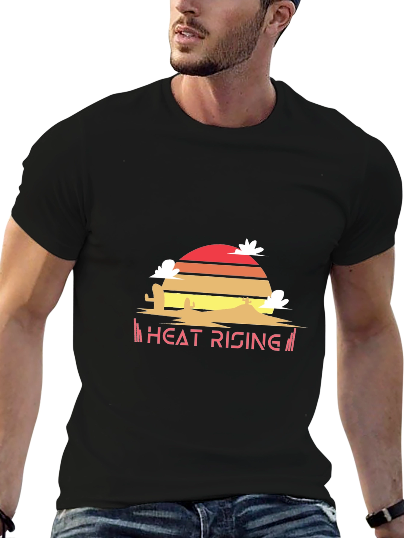 Heat Rising Graphic Tee - Desert Sunset Black T-Shirt