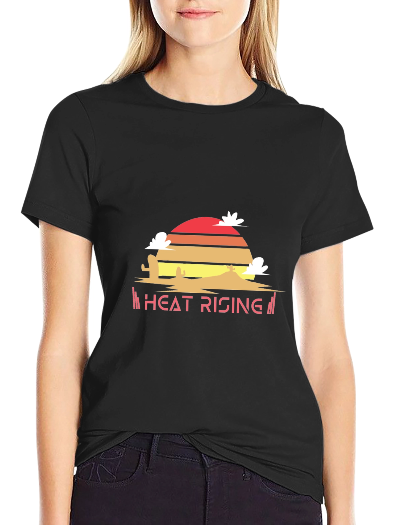 Heat Rising Graphic Tee - Desert Sunset Black T-Shirt