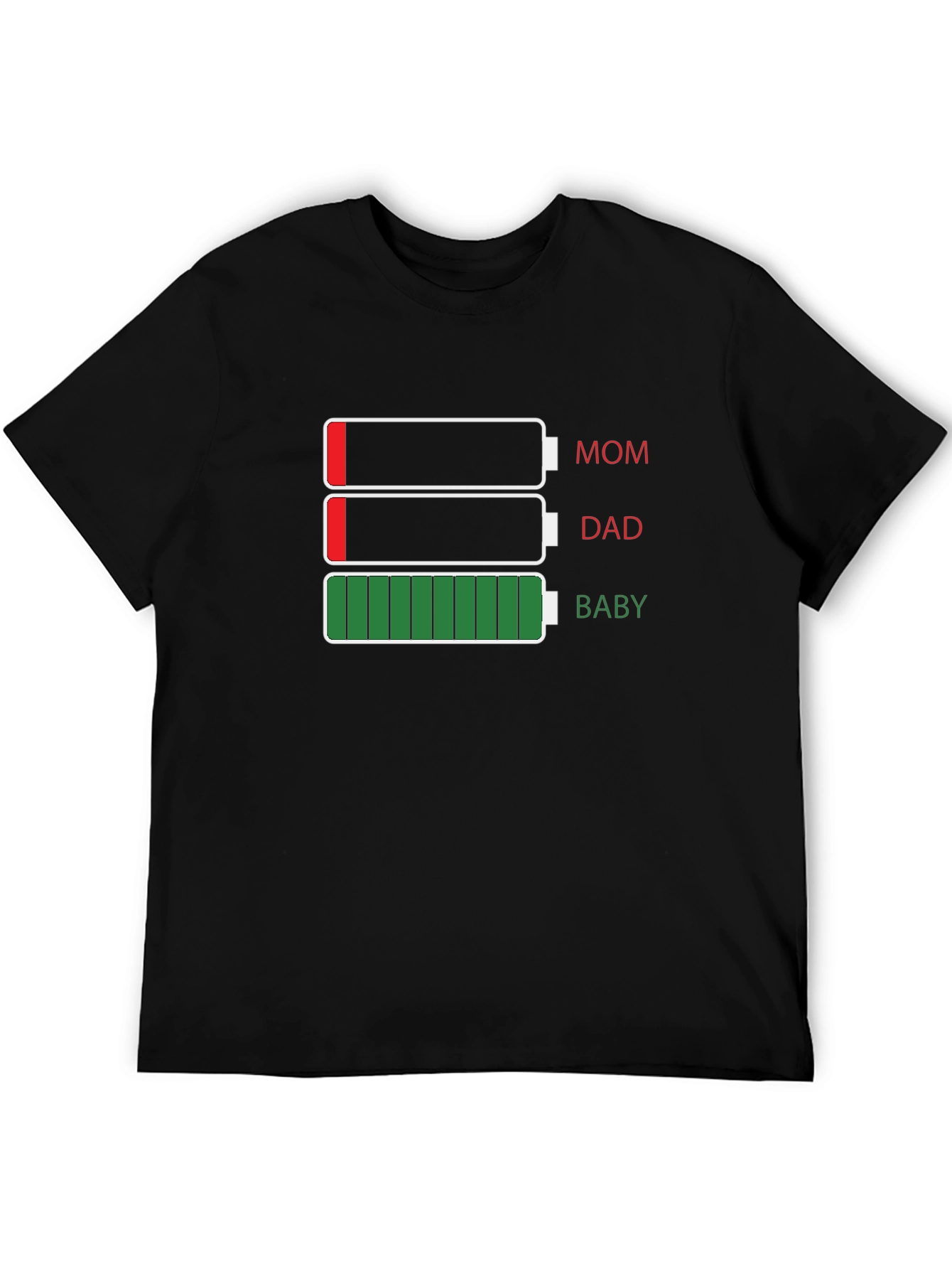 Funny Mom Dad Baby Battery T-Shirt