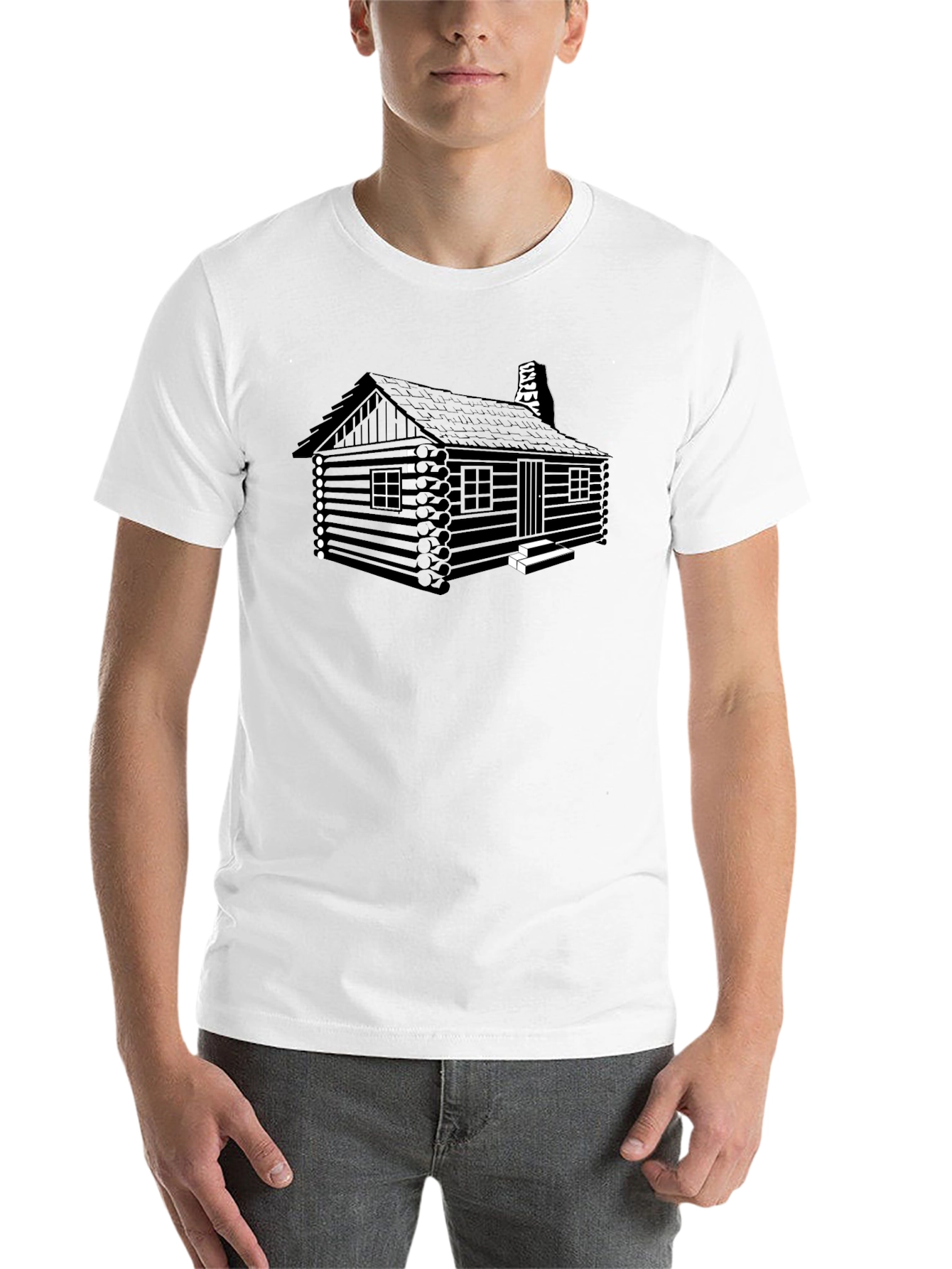Cabin T-Shirt: Rustic Log Cabin Design