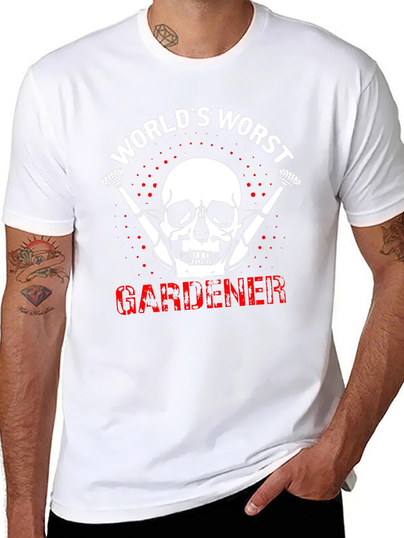 Worlds Worst Gardener Skull T-Shirt