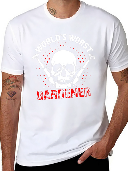 Worlds Worst Gardener Skull T-Shirt