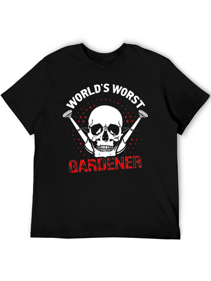 Worlds Worst Gardener Skull T-Shirt