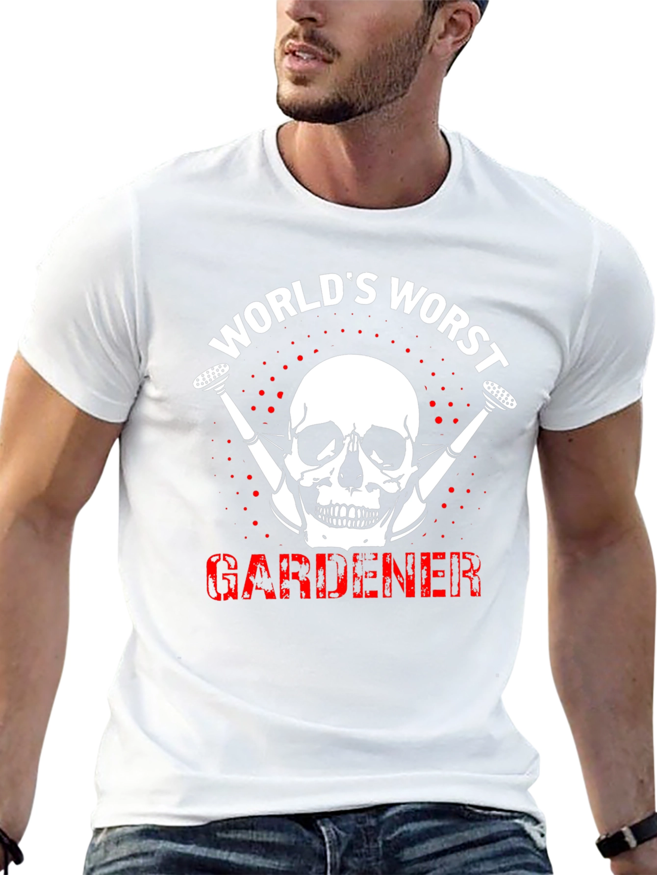 Worlds Worst Gardener Skull T-Shirt